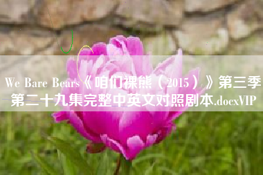 We Bare Bears《咱们裸熊(2015)》第三季第二十九集完整中英文对照剧本.docxVIP