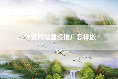 外贸网站建设推广怎样做