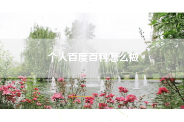 个人百度百科怎么做