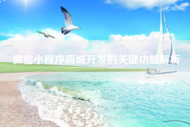 微信小程序商城开发的关键功能解析