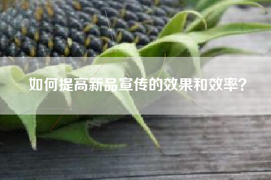 如何提高新品宣传的效果和效率?