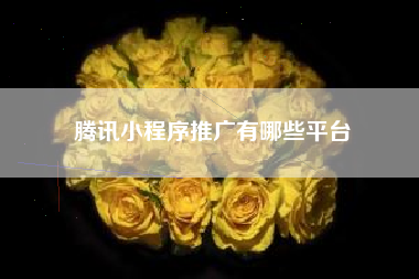 腾讯小程序推广有哪些平台