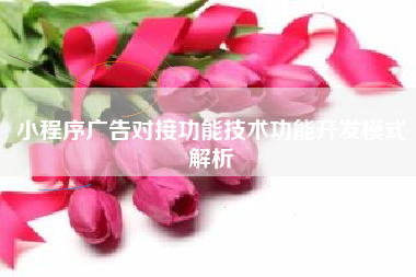 小程序广告对接功能技术功能开发模式解析