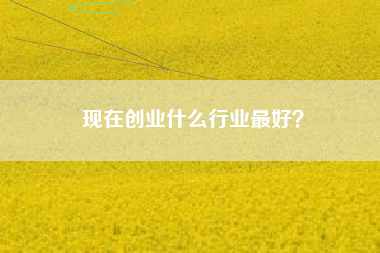 现在创业什么行业最好?