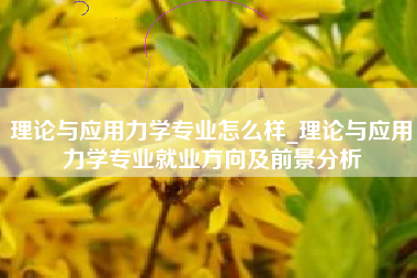 理论与应用力学专业怎么样_理论与应用力学专业就业方向及前景分析